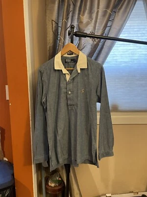 Camisa Polo Ralph Lauren Vintage Años 70 Garantizada Para Desvanecerse Manga Larga Talla Mediana  Foto 1 de 4