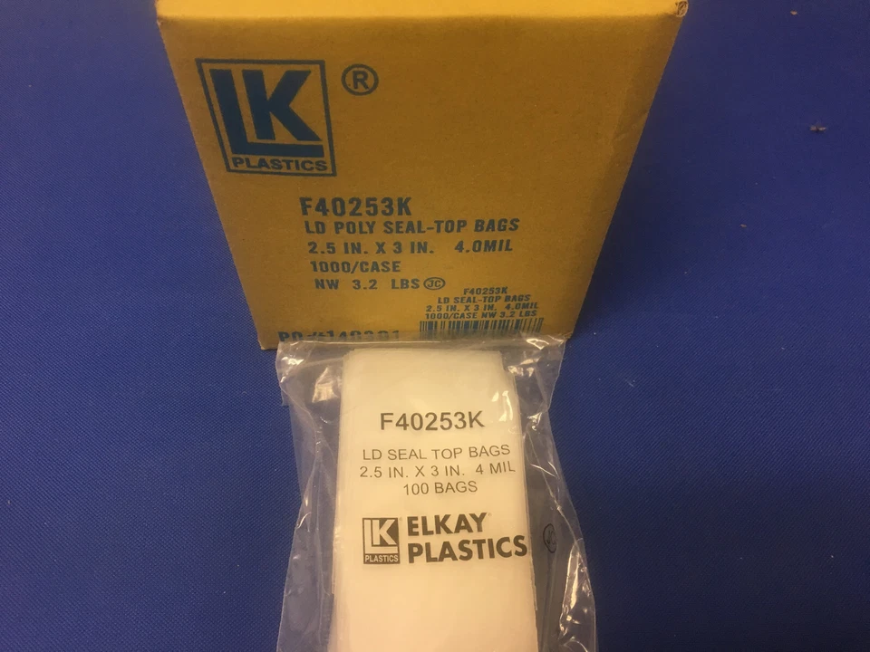 Elkay Plastic Zip Seal Lock Top Reclosable Zipper 4 Mil Clear Poly Bags - Image 1 of 1