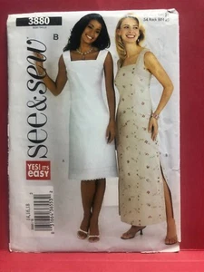 McCalls Pattern 3880 MISSES & PETITE DRESS Maxi Knee Slit Wide Straps Sz B 14-18 - Picture 1 of 2