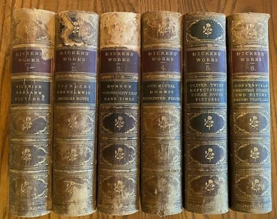 ICONIC - WORKS OF CHARLES DICKENS - ANTIQUE 6 VOLUME NOVEL SET *OLIVER TWIST * - Image 1 of 4