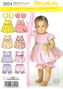 Baby Kleinkind Kleid Pantaloons Bolero XXS-L Simplicity 3854 UNGESCHNITTENES Schnittmuster - Bild 1 von 3