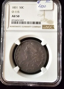 1831 O.115 Capped Bust half, NGC AU 50 - Picture 1 of 2