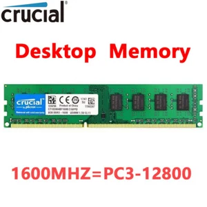 CRUCIAL DDR3 8GB 1X8GB 1600 MHz PC3-12800 Desktop Memory RAM 240pin DIMM 1.5V - Picture 1 of 10