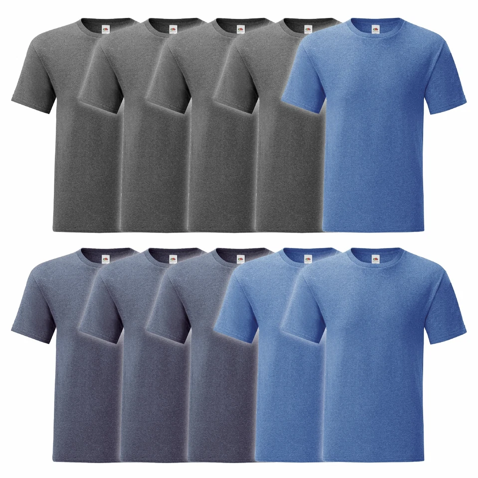 10er Pack Fruit of the Loom Iconic T Basic T-Shirt Sparpack Größe S - 5XL WOW - Bild 1 von 1