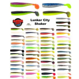 LunkerCity Shaker 3,25" 4,5" 6" 7" 8" Gummifisch Shad Barsch Zander Hecht Dorsch - Bild 1 von 78