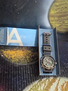 Avon Japan Movt Big Quarz Herren-Armbanduhr schwarz Gummiband - Neu mit Box - Bild 1 von 14