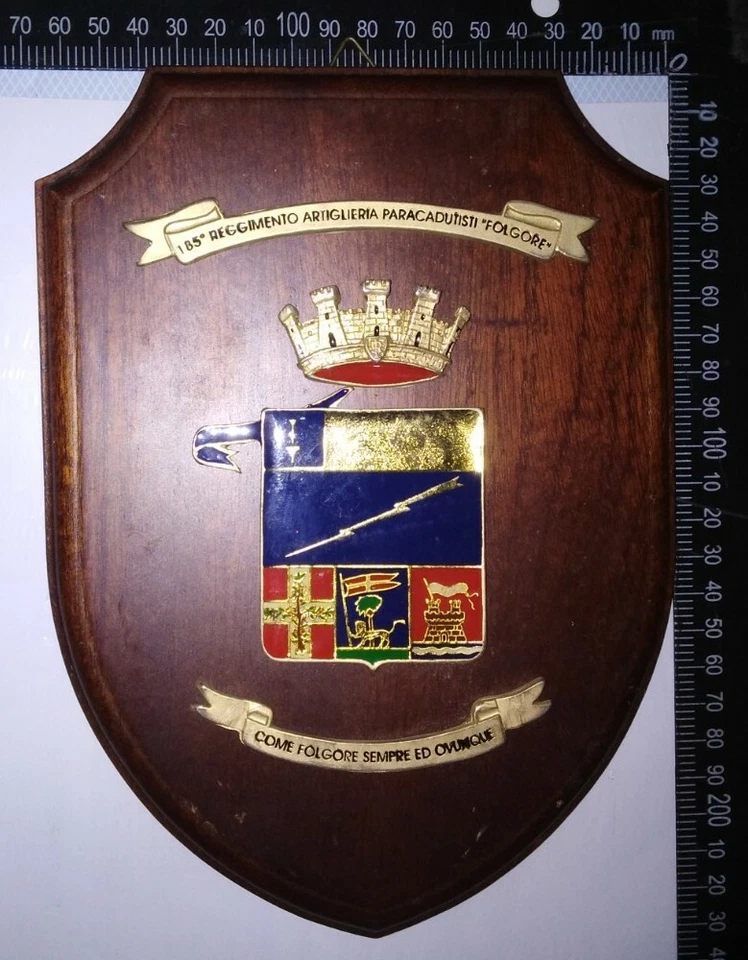 CREST FOLGORE 185° REGGIMENTO ART. PARACADUTISTI RAO ACQUISITORI OBIETTIVI RARO - Immagine 1 di 1