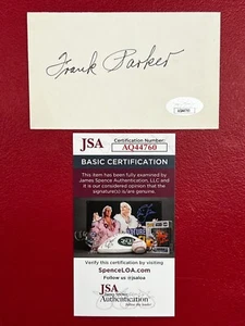 Frank Parker Signed 3x5 Index Card w/ JSA Four Time Grand Slam Tennis Winner! - Picture 1 of 4