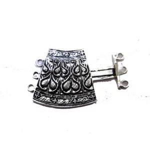 2 PCS 35X27X6MM BOX CLASP 3 STRAND ANTIQUE STERLING SILVER PLATED 548 AYH-142 - Picture 1 of 1