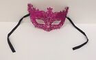 Halloween Masquerade Mask Mardi Gras Pink Glitter Half Face Elegant Accessory
