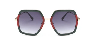 Women Oversized Geometric Sunglasses Fashion Chic Square Aviator Metal Frame - Picture 1 of 25