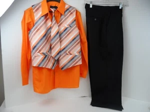 Boys Vittorino Signature Coll. 4-Piece Dress Shirt/Tie/Vest Pant Set - Size 16 - Picture 1 of 7