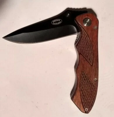 Bitternut Hickory Tactical  4 1/2"  Stainless Steel w/ Textured Pakawood  *SALE* - Image 1 of 4