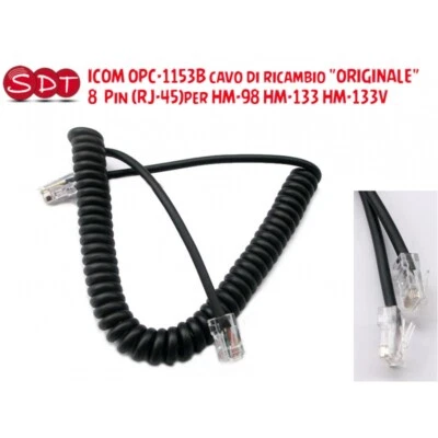 ICOM OPC-1153B CAVO DI RICAMBIO "ORIGINALE" 8 Pin RJ-45 X HM-98 HM-133 HM-133V - Immagine 1 di 4