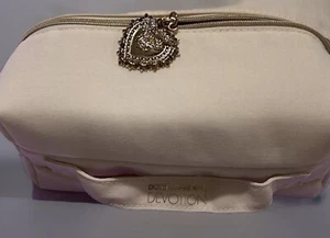 Dolce&Gabbana Sacred Heart Emblem Large Devotion Pouch/ Makeup Bag Beige - Picture 1 of 6