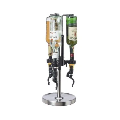 OGGI 3-Bottle Revolving Liquor Dispenser, Stainless Steel 3 Bottle - Image 1 of 4