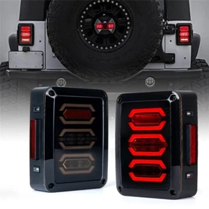 2X LED Tail Light w/Turn Signal for Jeep Wrangler JKU JK Smoked Avenger 07-18 - Picture 1 of 11