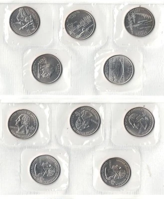 2005 P&D  Statehood Quarter Set 10 Coin Original Mint Cellos - Image 1 of 2