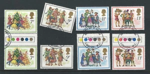 GB QEII 1978 SG1071-4 Christmas Traffic Light Gutter Pairs Used One Good - Picture 1 of 1
