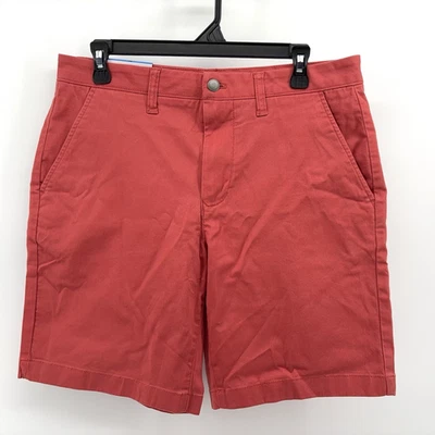 Members Mark Mens 32 Everyday Flat Front Stretch Chino Shorts Salmon 9" Inseam - Image 1 of 4