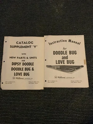 ORIGINAL-WILLIAMS-DOODLE BUG & LOVE BUG-INSTRUCTION MANUAL & CATALOG SUPPLEMENT - Image 1 of 4