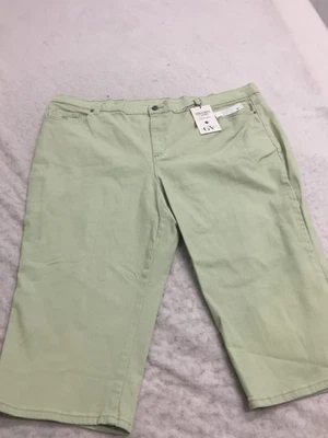 NUEVO Gloria Vanderbilt Amanda Capri Talla 24W Matcha Verde Latte Bolsillos Elásticos Foto 1 de 4