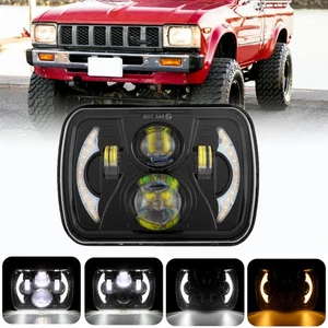 7x6" 5x7" LED Headlights Amber DRL For Chevy C1500 C2500 C3500 Suburban Pickup - Picture 1 of 12
