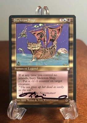 MTG Skeleton Ship Signed Tom Wanerstrand Artist Proof Rare AP Ice Age Vintage - Image 1 of 2