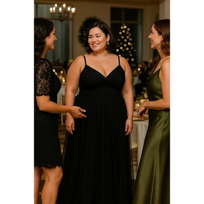 JS Collections 16 Dark Fairycore Witchy Elegant Long Formal Dress Sheer Inserts - Image 1 of 4