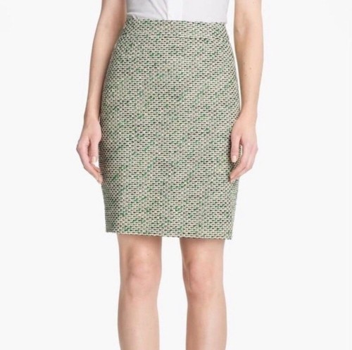 Gonna Kate Spade Judy The Rules tutta avvolta in tweed verde menta bianca nera taglia 6
