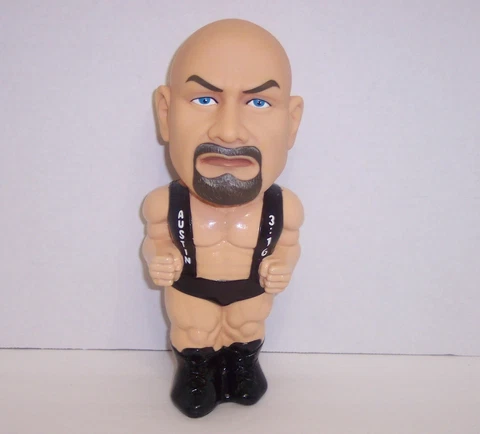 1999 WWF "Stone Cold" Austin 9"  Refillable Water Bottle Action Figure {462} Cover