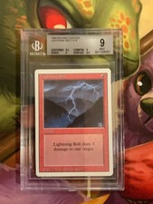 MTG Magic Graded BGS 9 Lightning Bolt x1 Revised Near Mint