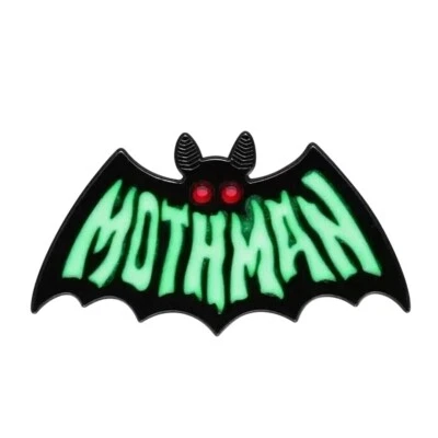 Mochila Mothman Pin Plateada Brilla en la Oscuridad Insignia Luminosa Punto Agradable WV Foto 1 de 4