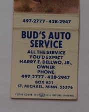 1970s Bud's Auto Service Harry E. Dellwo Jr. Saint Michael MN Wright Co MB