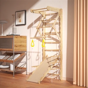 Foldable Pikler Climber - Montessori Toddler Gym Set with Ladder (100lb) - Picture 1 of 6