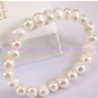 Bracelet élastique naturel élégant blanc rose noir perle d'eau douce 7,5''