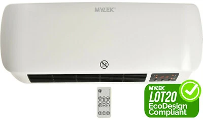 Mylek Over Door Heater Warm Air Fan Curtain Digital Wall Mounted Remote Control