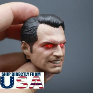 1/6 Angry Superman Head Sculpt LIGHT UP EYES For 12" Hot Toys PHICEN Male Figure - Picture 1 of 4