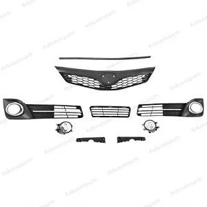 For Camry 2012-2014 SE/XSE Lower Upper Grille w/Stip+Fog lights+ Bumper Brackets - Picture 1 of 6