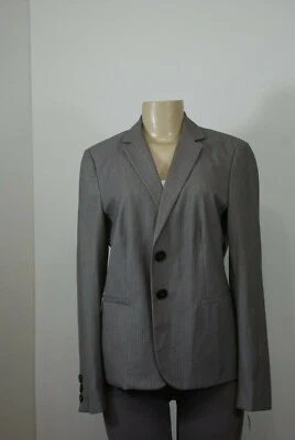 Chaqueta Blazer Zanella Italia Para Mujer Talla 8 Gris Marrón A Cuadros Ojo de Pájaro Ropa Profesional Foto 1 de 4