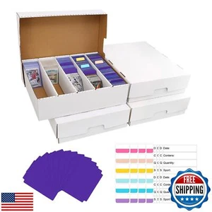 EBOAUSI 5 Fila Trading Card Storage Box,3950-count Scatola di Cartone Storage Box con - Foto 1 di 5