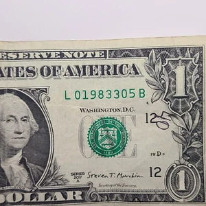 1983 Year Note One Dollar Bill Fancy Serial Number L01983305B - Picture 1 of 5
