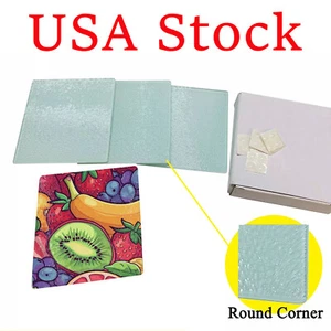 3.9in 120Pack Rough Glass Sublimation Coasters Blanks with Coating and Foot Pads - Picture 1 of 7