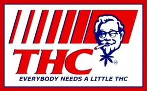 4.25" THC KFC vinyl sticker. Funny 420 weed, marijuana decal for laptop, bong. - Picture 1 of 2