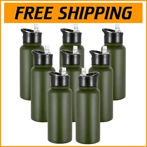 Bulk Set of 8 - 32oz Insulated Stainless Steel Water Bottles - Leak Proof Lids - Picture 1 of 9