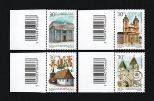 HUNGARY 2000 - Churches I (issued 6/30). Stamp set with Barcode. MNH. - Picture 1 of 1