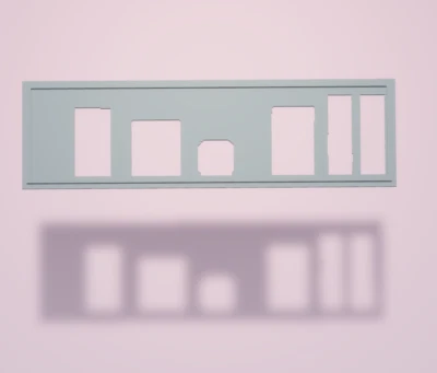 MSI B450i Gaming Plus, escudo de E/S, impreso en 3D, placa posterior de E/S Foto 1 de 4