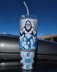 Bicchiere Big Foot 40 oz - Acciaio inossidabile - "Vagare non perdere" - Foto 1 di 3