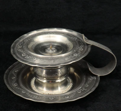 Palo de cámara de peltre noruego hecho a mano - Firmado Trond 74 - Renacimiento del arte popular Foto 1 de 4