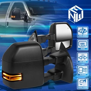 For 08-16 Ford F250-F550 Super Duty Power Heated LED Signal Light Towing Mirrors - Picture 1 of 7